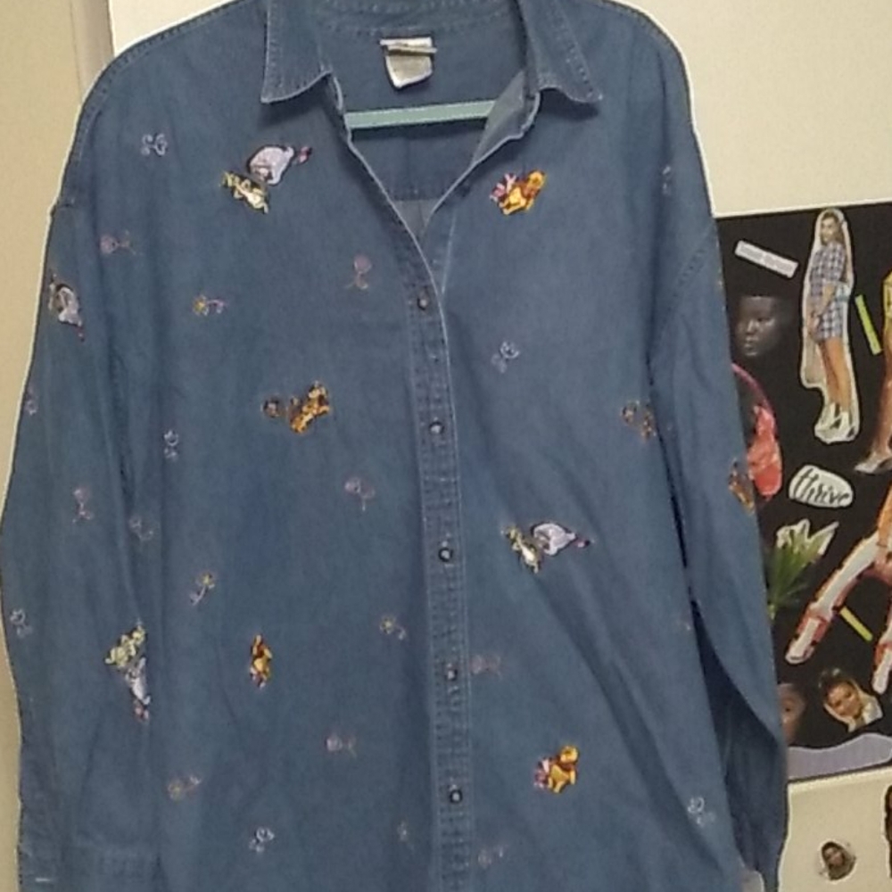 Winnie-the-Pooh denim button-up